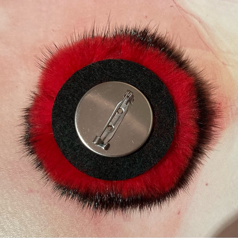 🌺🌹High-End Luxury Mink Faux Fur Soft Red Rose Flower Brooch Pin Accessory - Picture 2 of 6